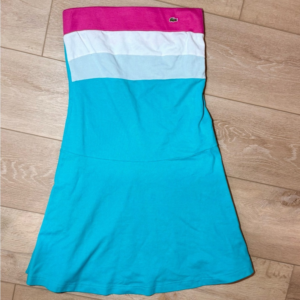 Vintage Lacoste Strapless Mini Dress Vintage Stripes - Picture 5 of 5